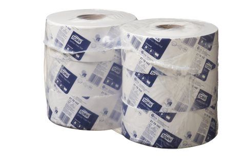 TORK T1 UNIVERSAL WHITE 1 PLY JUMBO TOILET ROLLS 650M X 9CM X 6S