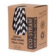 PAPER STRAW BLACK/WHITE STRIPED COCKTAIL, AUSTRAW