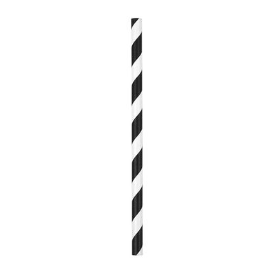 PAPER STRAW BLACK/WHITE STRIPED COCKTAIL, AUSTRAW