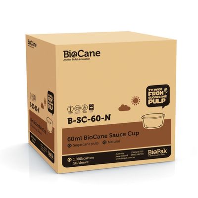 CUP SAUCE BROWN S/CANE 60ML, BIO 1000CTN