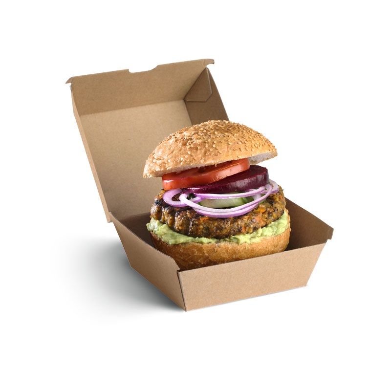 BURGER BOX BROWN, BIOBOARD 50PCES