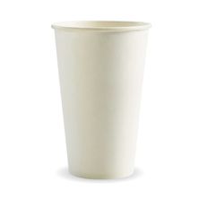 CUP WHT 16OZ SINGLE WALL, 50PCES BIOPAK