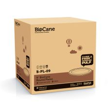 PLATE ROUND WHT 9IN 500CTN, BIOPAK