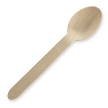 SPOON 160MM WOOD, BIOCUTLERY 100PCES