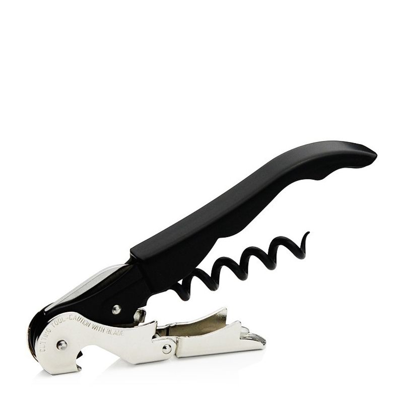 OPENER CORKSCREW BLACK W/SLIDER, PULLTAP