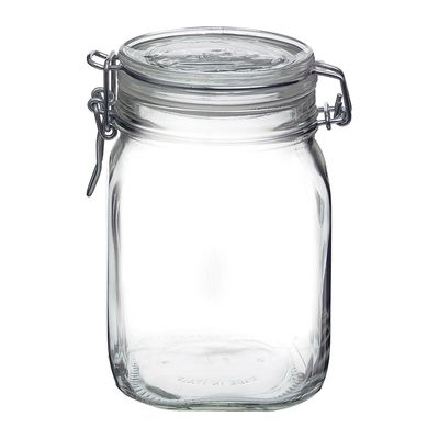 JAR GLASS W/CLR LID 1.11LT,BORMIOLI FIDO