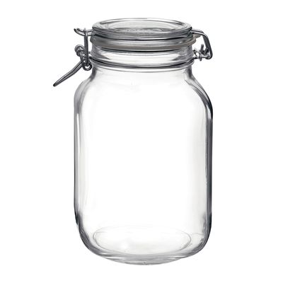 JAR GLASS WITH CLEAR LID 1.62-4.88LT, BORMIOLI FIDO