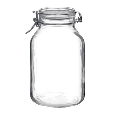 JAR GLASS WITH CLEAR LID 1.62-4.88LT, BORMIOLI FIDO