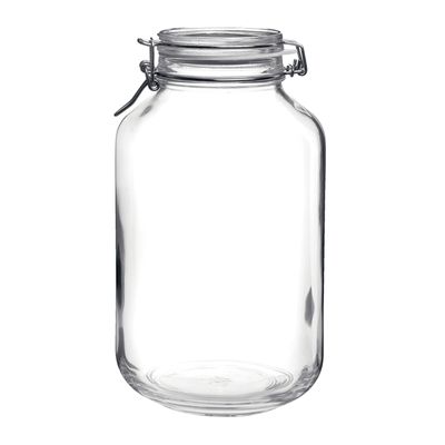 JAR GLASS WITH CLEAR LID 1.62-4.88LT, BORMIOLI FIDO