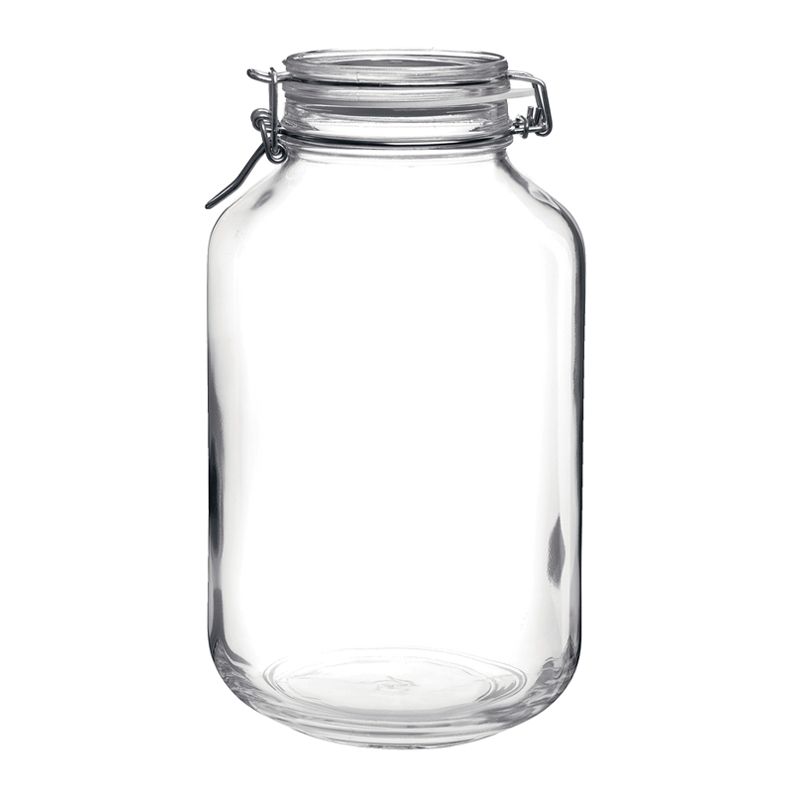 JAR GLASS W/CLR LID 4.06LT,BORMIOLI FIDO