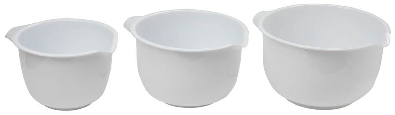 MIXING BOWL SET 3PCE WHITE, CUISENA