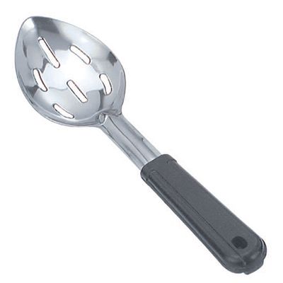 BASTING SPOON SLOT W/POLY HNDL 28CM S/ST