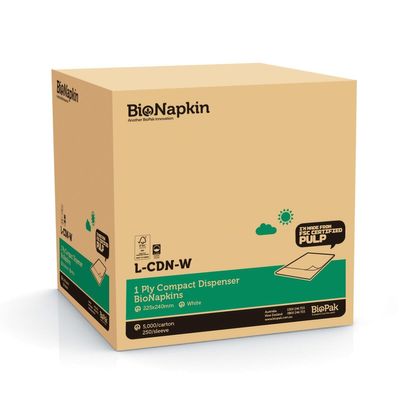 DISPENSER NAPKIN 1PLY D-FOLD, BIOPAK