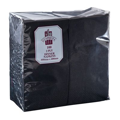 DINNER NAPKIN 2PLY BLACK GT FOLD