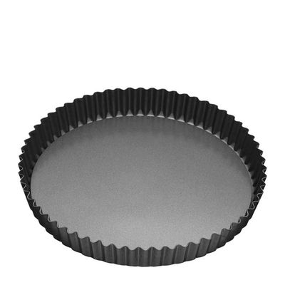 QUICHE TIN ROUND BLK 25CM N/ST, M/PRO