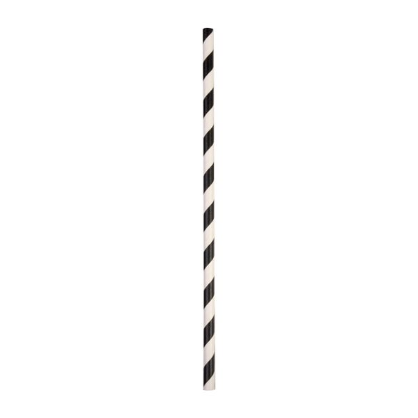 STRAW PAPER BLK/WHITE 205MM, 2500CTN