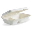 CLAMSHELL 2 COMPARTMENT 9X6X3 WHITE, BIOPAK