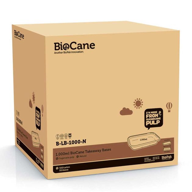 Shop RECTANGULAR BOX 1000ML NATURAL, BIOPAK - Chef’s Hat