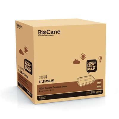 RECTANGULAR BOX 750ML WHITE, BIOPAK