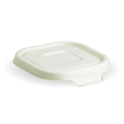 SQUARE LID 280/480/630ML WHITE, BIOPAK