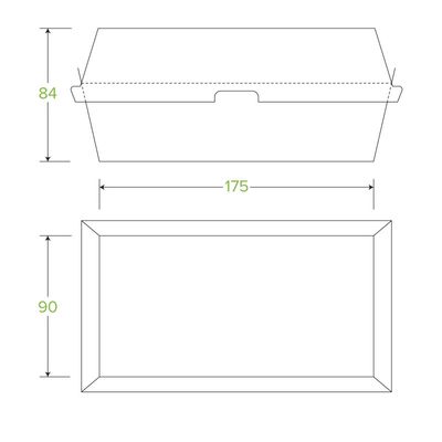 SNACK BOX BROWN REG, BIOBOARD 50PCES