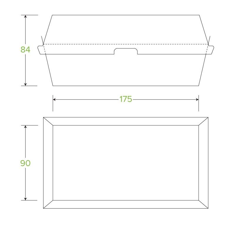 SNACK BOX BROWN REG, BIOBOARD 50PCES