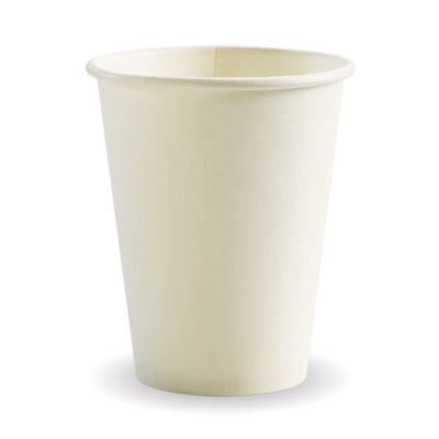 COFFEE CUP 12OZ WHITE SINGLE WALL BIOPAK
