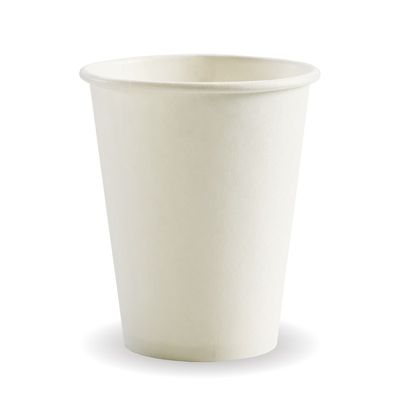 COFFEE CUP 8OZ WHITE SINGLE WALL BIOPAK