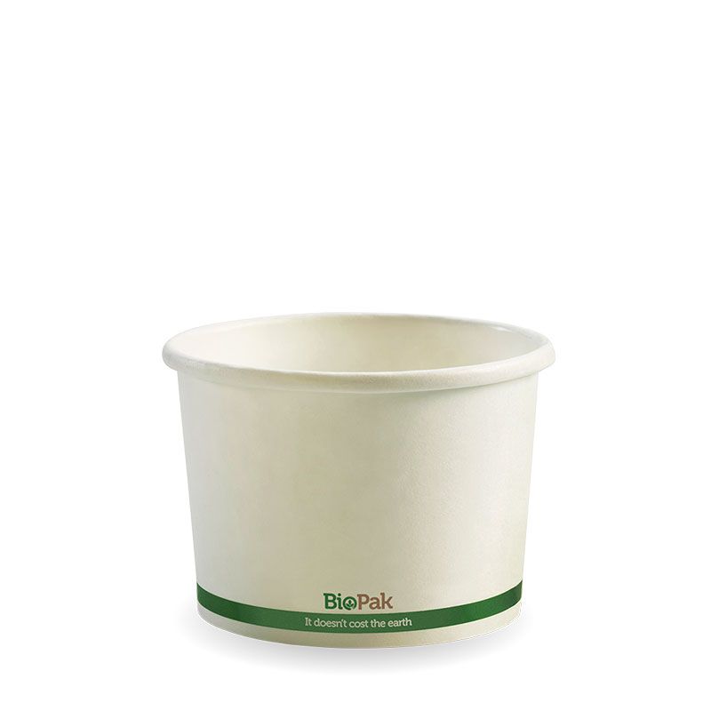 BOWL PAPER WHT 8OZ, BIOPAK 50PCES