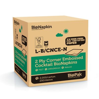NAPKIN COCKTAIL NAT EMBOSS 2PLY, 2000CT