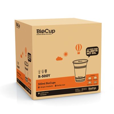 COLD CUP CLEAR 500ML, BIOPAK 1000CTN