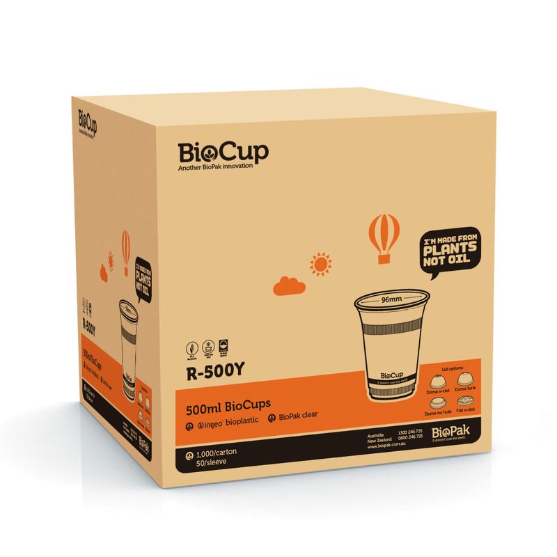 COLD CUP CLEAR 500ML, BIOPAK 1000CTN