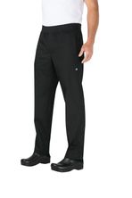 CHEF PANT BLK SLIM FIT MED  POLY COTTON