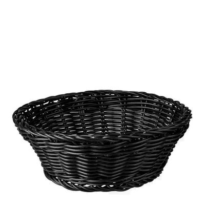 BASKET ROUND BLACK 200MM POLYPROP