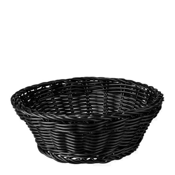 BASKET ROUND BLACK 200MM POLYPROP