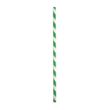 PAPER STRAW GREEN/WHITE STRIPED 205MM, AUSTRAW