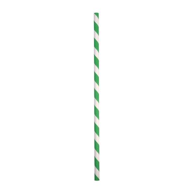 STRAW PAPER GREEN/WHITE 205MM, 2500CTN