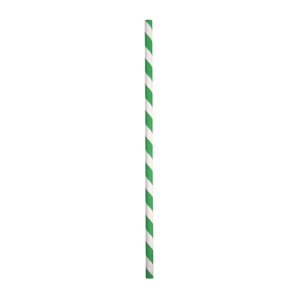 STRAW PAPER GREEN/WHITE 200MM, 2500CTN
