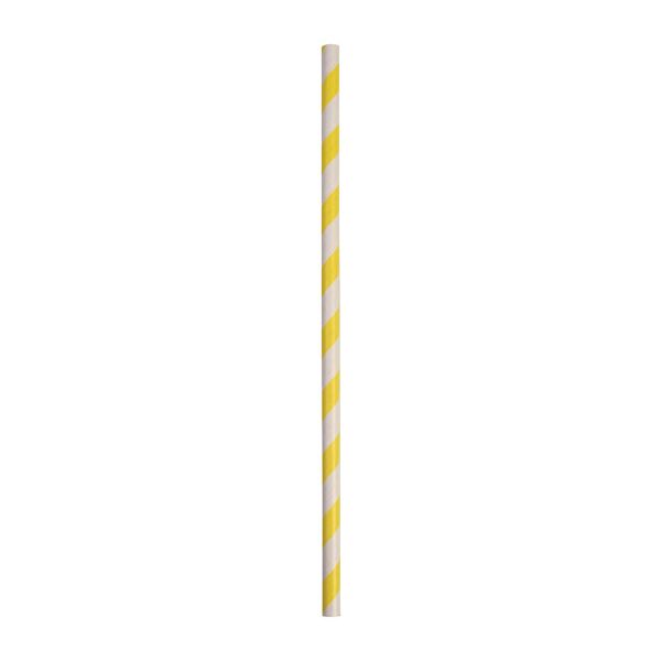 STRAW PAPER YELLOW/WHITE 205MM, 2500CTN