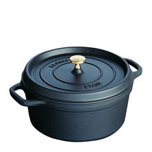 COCOTTE ROUND BLK 24CM/3.8LT, STAUB