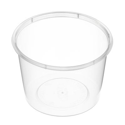 40mL Round Plastic Takeaway Sauce Container With Hinged Flat