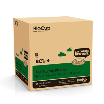 LID FOR 4OZ CUP PLASTIC, BIOPAK 1000CTN