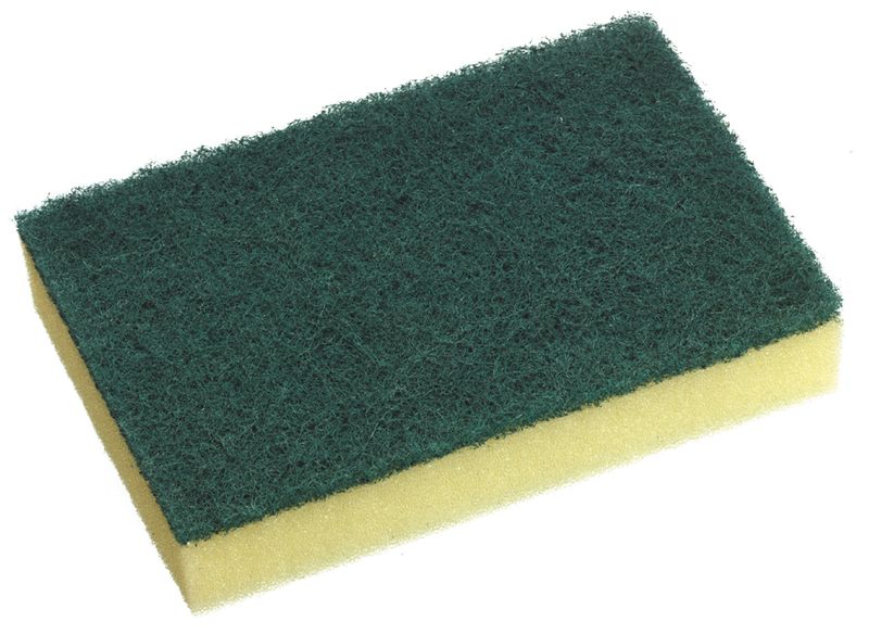 SCOURER GREEN SCOUR/YELLOW SPONGE 10/PKT