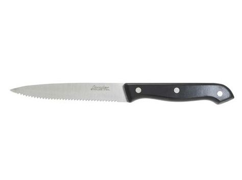 KNIFE STEAK POINT BLACK HNDL, CAVALIER