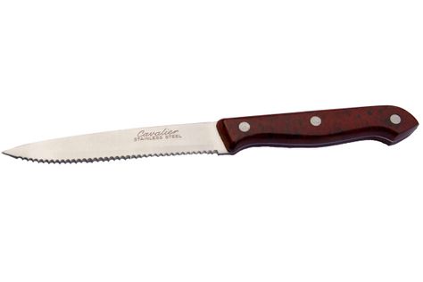 KNIFE STEAK POINT RED HDL 19925 CAVALIER