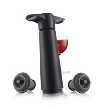 WINE SAVE PUMP BLK W/2 STOPPERS, VACUVIN