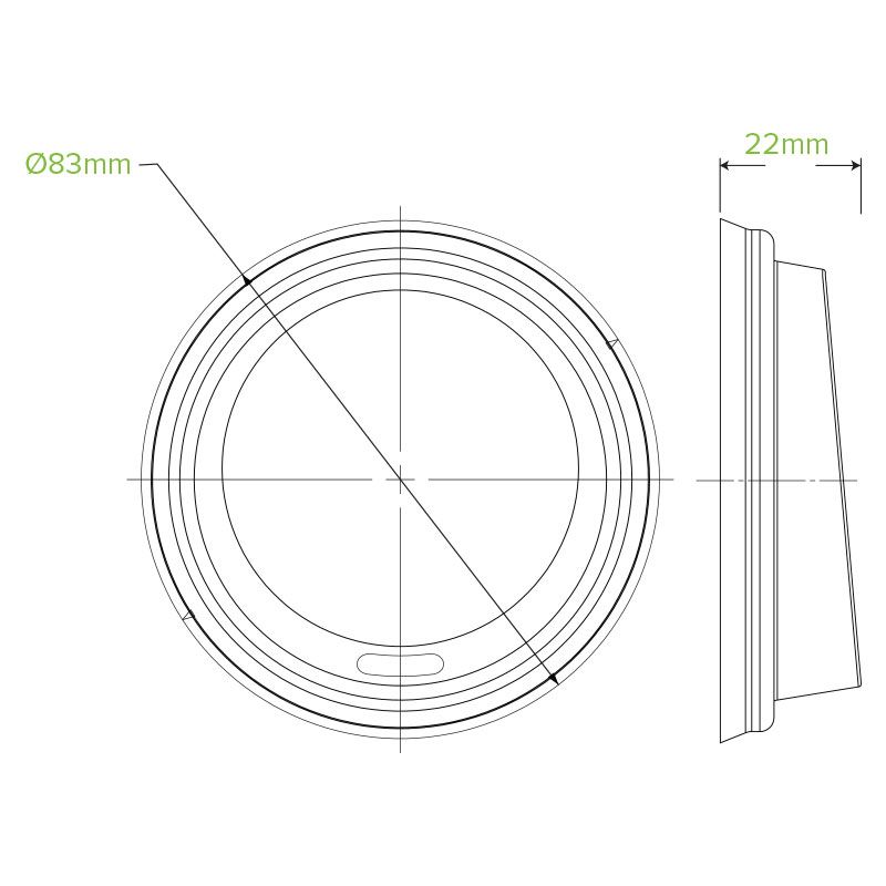 LID PLA 8OZ(80MM), BIOPAK 50PCS