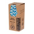 PAPER STRAW BLUE/WHITE STRIPED 205MM, AUSTRAW