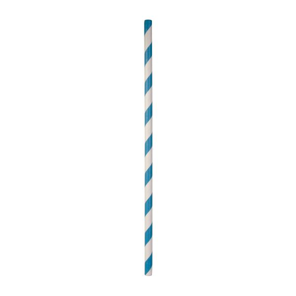 STRAW PAPER BLUE/WHITE 205MM, 2500CTN