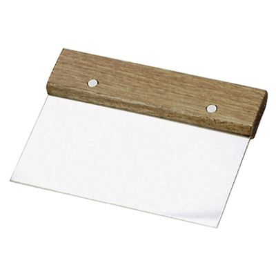 DOUGH SCRAPER W/WOOD HNDL 150X75MM S/ST